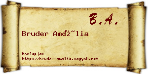 Bruder Amália névjegykártya