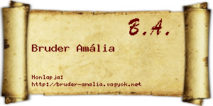 Bruder Amália névjegykártya